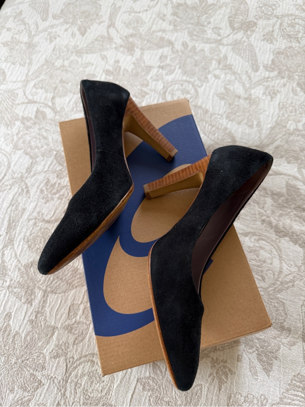 Butter Black Suede Pointed-Toe Heels - Picture 3 of 14